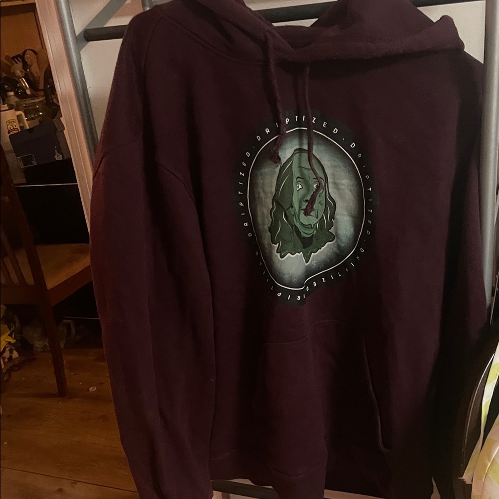 H&M Dark Red Graphic Hoodie